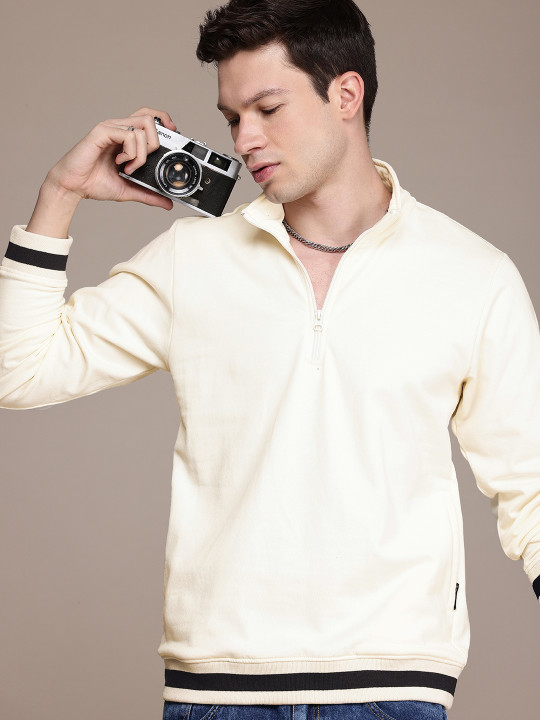 Roadster The Life Co. Solid High Neck Sweatshirt