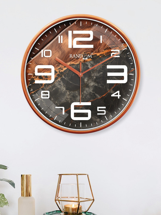RANDOM Non-Ticking Black Plastic Silent Clock Round Battery Analogue Wall Clock-30cm