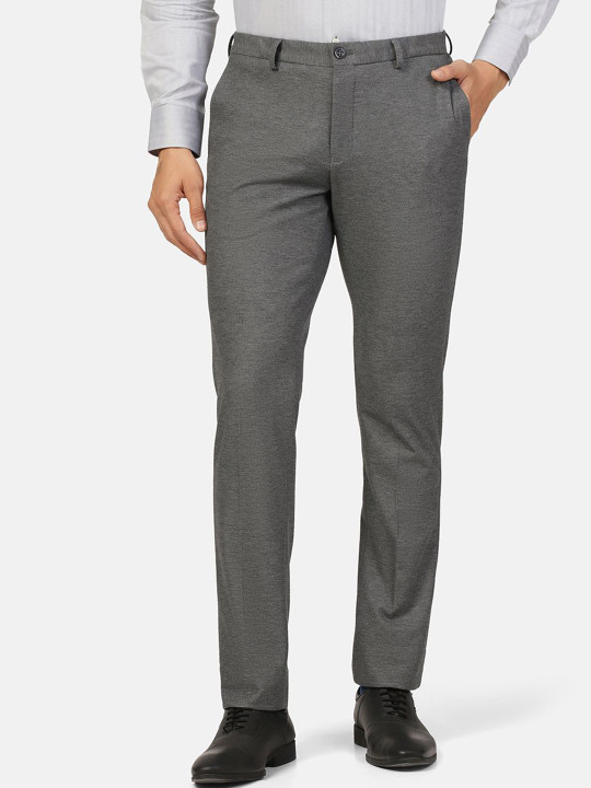 Blackberrys Men Textured Classic Slim Fit Trousers