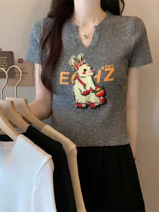 StyleCast Girls Round Neck Graphic Printed Top