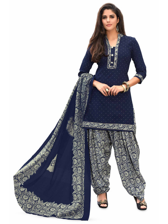 MIRAAN Printed Pure Cotton Unstitched Dress Material