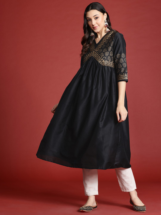 Anouk Ethnic Motifs Print Empire Kurta