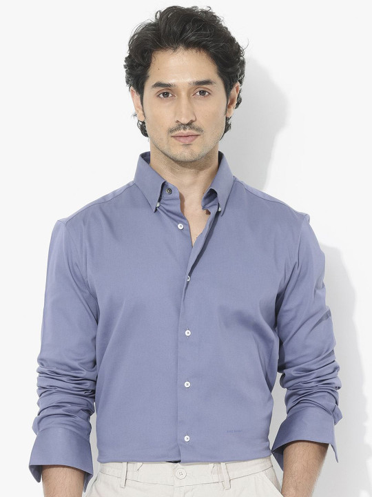 RARE RABBIT Men Solid Holand Regular Fit Stretch Shirt