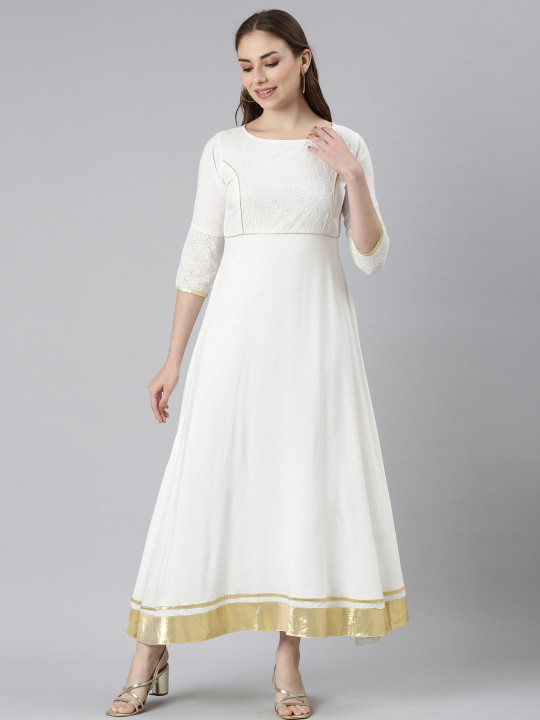 Souchii Embroidered Empire Maxi Ethnic Dresses