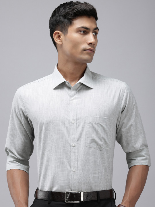 Park Avenue Self Design Checked Slim Fit Opaque Easy Care Formal Shirt