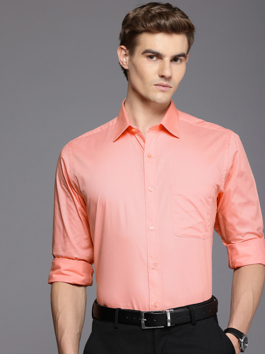 Raymond Slim Fit Textured Pure Cotton Formal Shirt