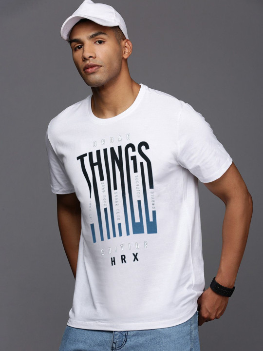 HRX by Hrithik Roshan Men Typography Printed Round Neck T-shirt