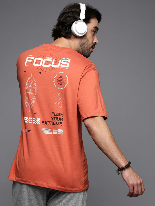 HRX by Hrithik Roshan Men Typography Printed Relaxed Fit Round Neck T-shirt