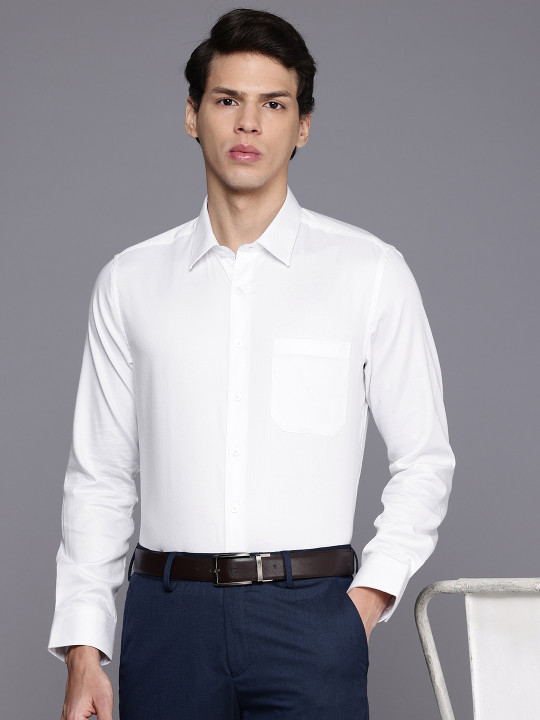 Louis Philippe Men Slim Fit Easy to Iron Premium Cotton Full Sleeve Formal Shirt