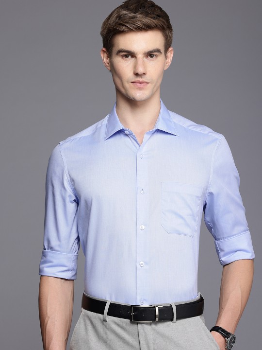 Men Solid Easy To Iron Cotton Wrinkle Resistant Regular fit Formal Shirt deal from myntra