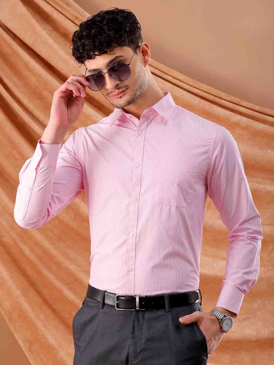 The Indian Garage Co. X Luxe Slim Fit Striped Formal Shirt
