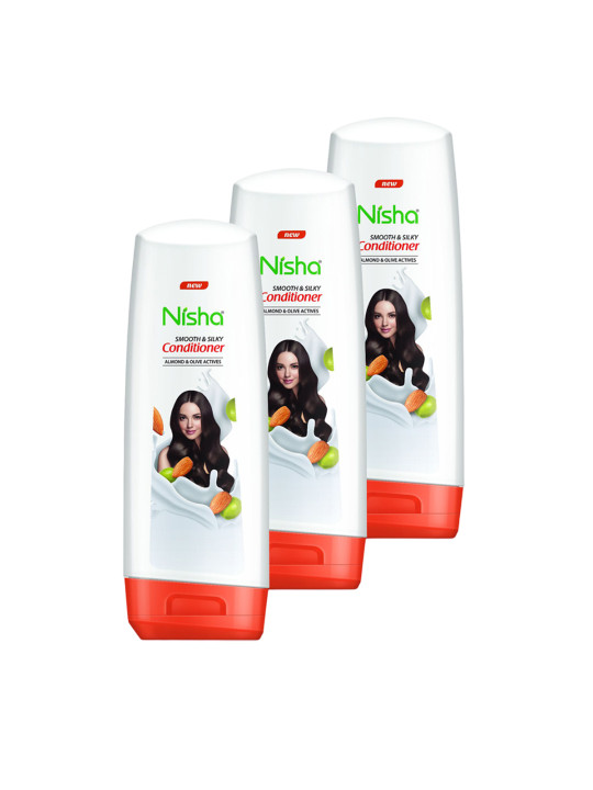 Nisha Set Of 3 Almond & Olives Hair Conditioner - 180 ml Each