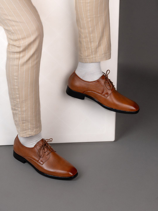 INVICTUS Men Round Toe Formal Derbys Shoes