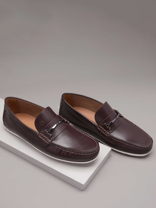 Ruosh Men Colourblocked Leather Loafers