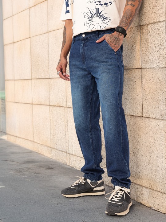 Men Relaxed Fit Medium Shade Jeans