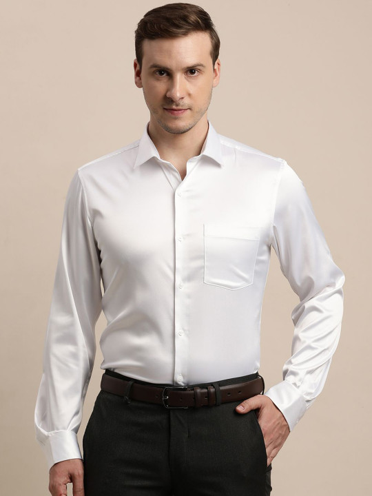 Turtle Men Solid Spread Collar Formal Shirt