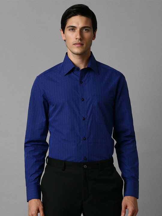 Louis Philippe Men Striped Spread Collar Pure Cotton Formal Shirt