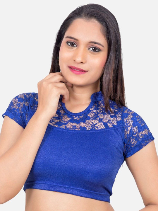 Biyu Mandarin Collar Stretchable Readymade Saree Blouse