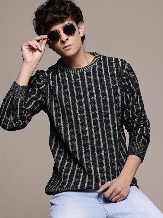 Roadster The Lifestyle Co. Cable Knit Acrylic Pullover
