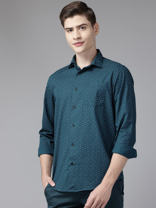 Blackberrys Slim Fit Micro Ditsy Printed Formal Shirt