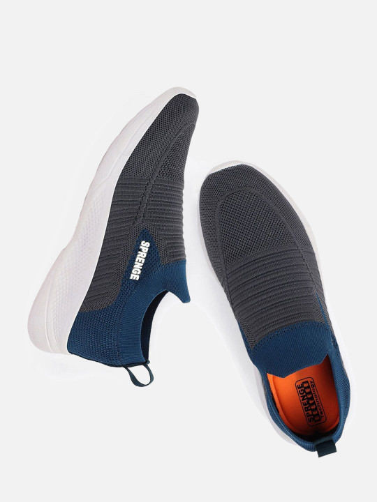 SPRENGE Men Round Toe Comfort Insole Lightweight Textile Slip-On Sneakers