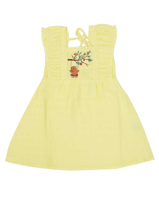 A Toddler Thing Girls Organic Cotton Flutter Sleeves Fit & Flare Dress