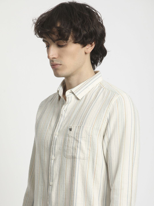 THE BEAR HOUSE The Bear House Men Striped Slim Fit Casual Shirt