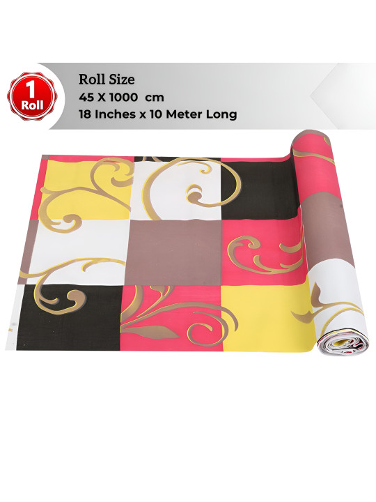 Dakshya Industries Yellow & White Printed Water Resistant Shelf Liner Organiser