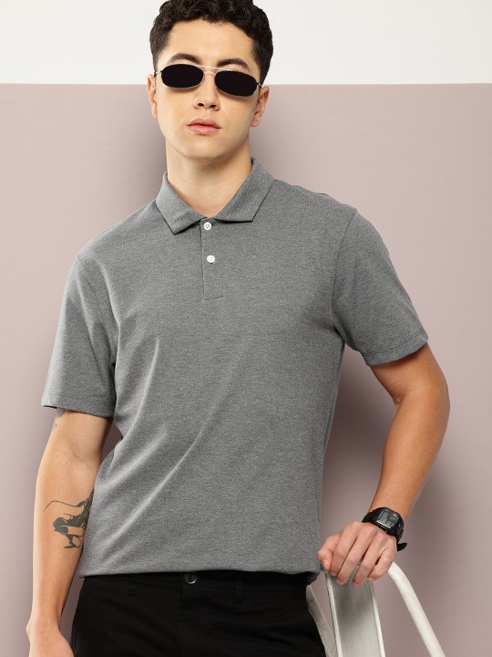 Men Polo Collar Pure Cotton T-shirt deal from myntra