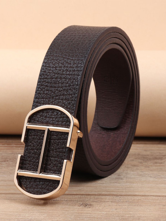 WINSOME DEAL Men Push Pin Textured Formal Belt