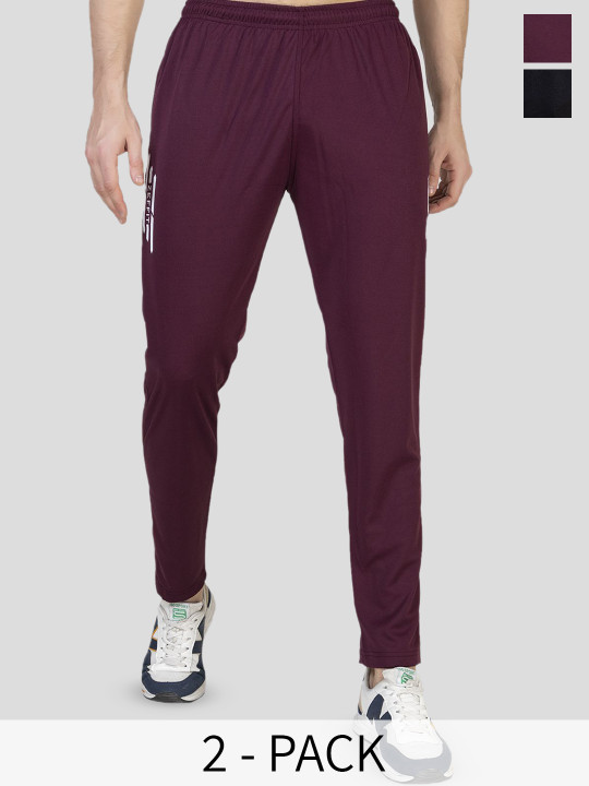ZEFFIT Men Pack Of 2 Printed Mid Rise Track Pants