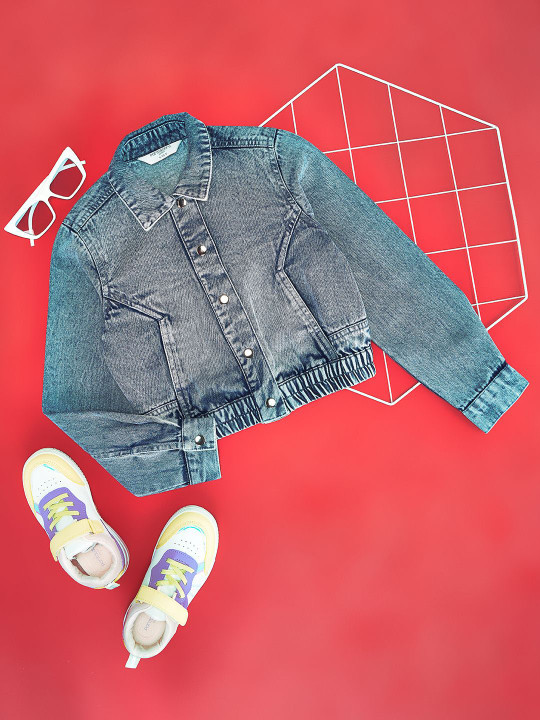 Pantaloons Junior Solid Girls Crop Bomber Jacket