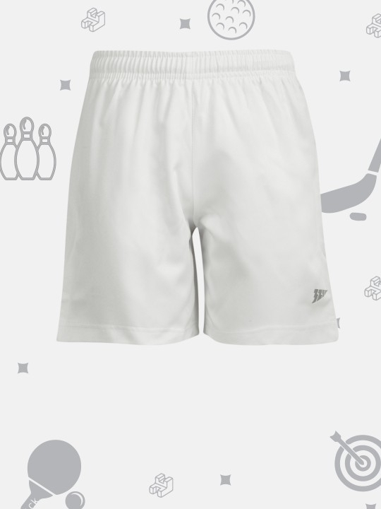 Boys White Solid Sports Shorts 5-6Y