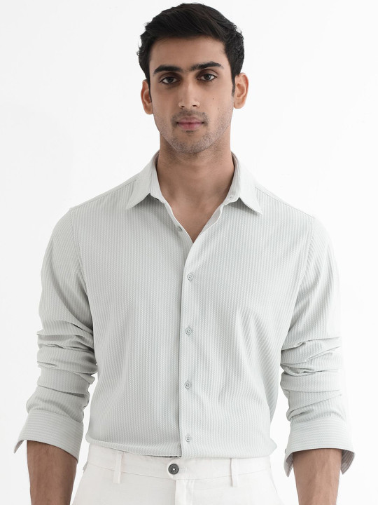 RARE RABBIT Men Comfort Opaque Striped Casual Shirt