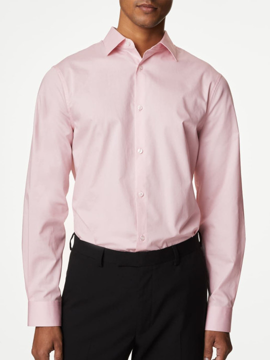 Marks & Spencer Men Pure Cotton Opaque Regular Fit Formal Shirt