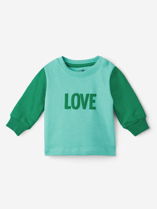 The Souled Store Girls Regular Fit Printed Green Sweatshirts