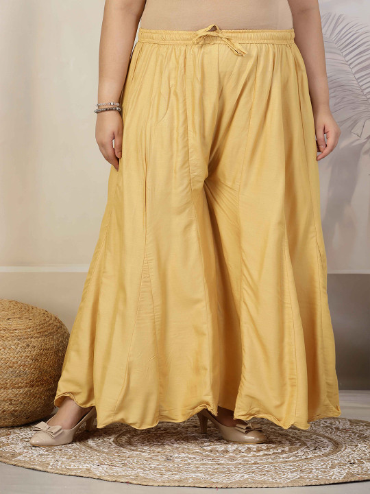 CLORA CREATION PLUS Plus Size Women Flared Ethnic Palazzos