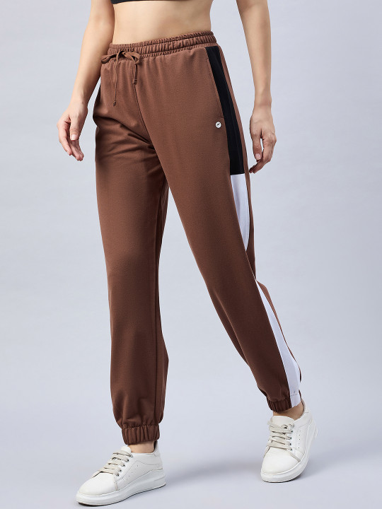 FEMEA Women Colurblocked Cotton Joggers