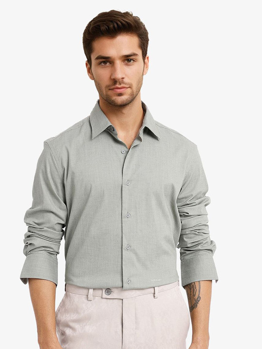 RARE RABBIT Men Green Regular Fit Textured Casual Shirt