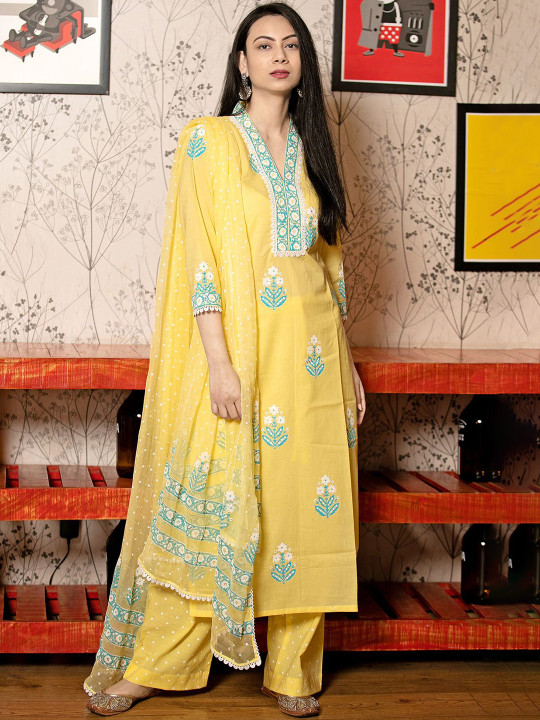 Floral Printed Straight Kurta