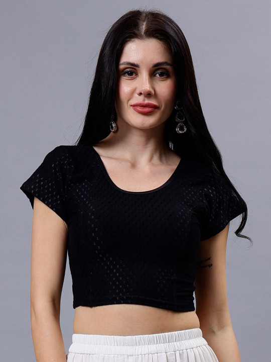 Plus Size Woven Design Saree Blouse