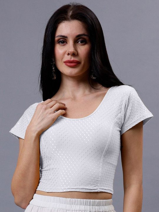 Plus Size Woven Design Saree Blouse