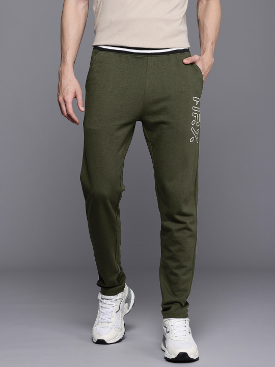 HRX by Hrithik Roshan Men Lifestyle Brand Logo Printed Terry Track Pants