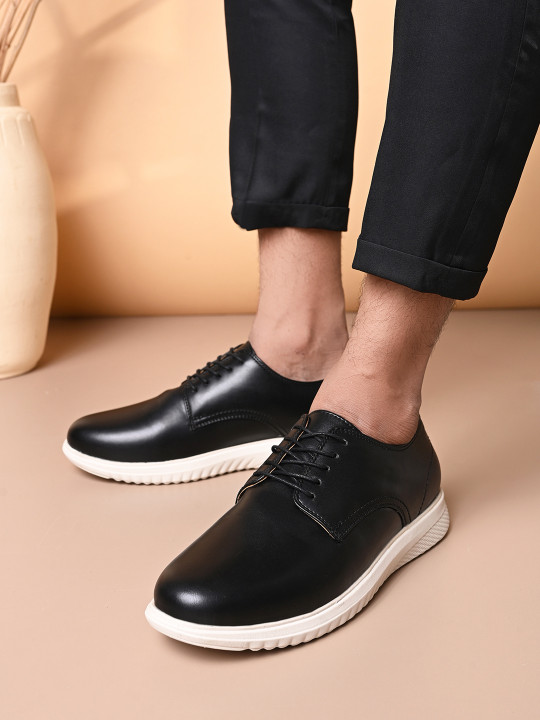 Mast & Harbour Men Black Solid LaceUp Casual Shoes