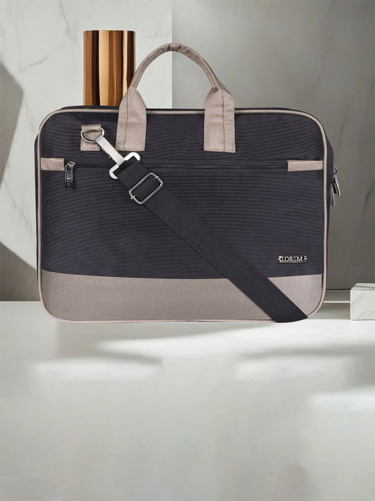 LOREM Men Textured Black Color PVC Coated Fabric 10L Messenger Bag For Men & Women