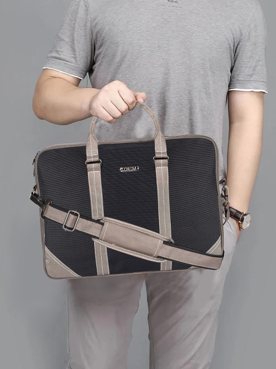 LOREM Men Textured Laptop Bag