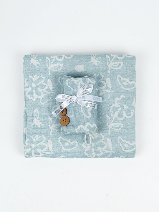 Doctor Towels Blue & White Floral 300GSM Set of 2 Anti-Bacterial Banana Bath & Hair Towel