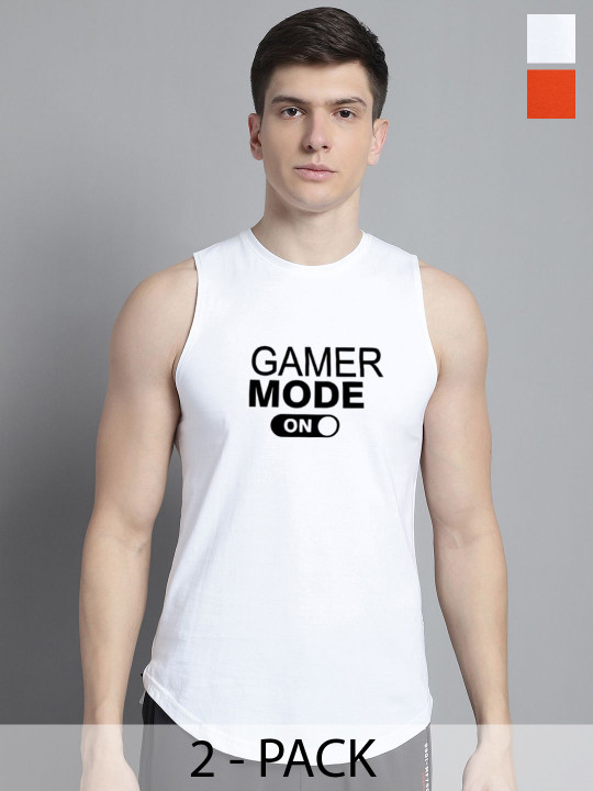 FBAR Pack Of 2 Printed Sleeveless Gym Vests