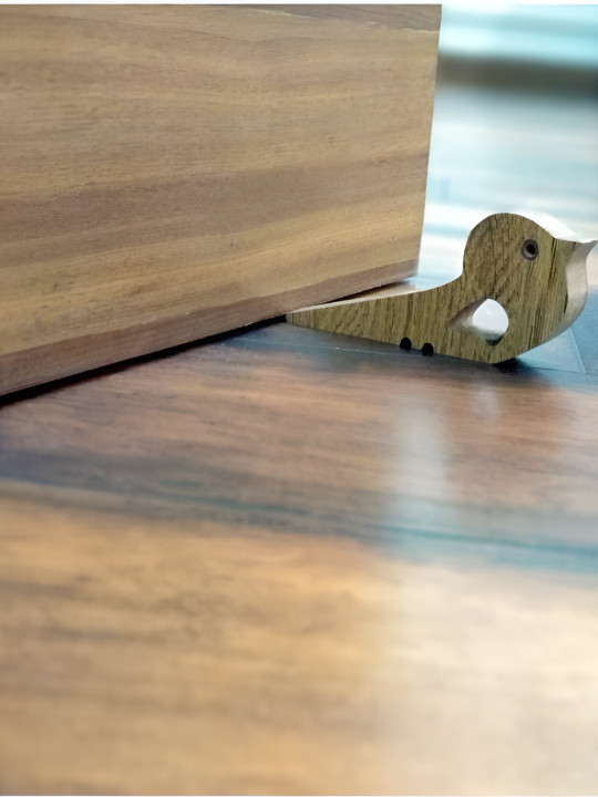 VAH Kya Bat Hai Coffee Brown Textured Non-Slip Wooden Door Stopper
