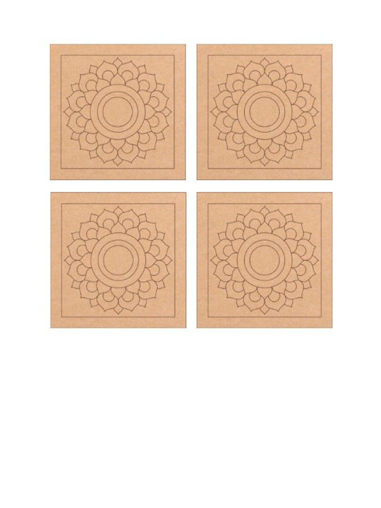 BS AMOR Pack of 4Brown Wood Boards Art & Craft